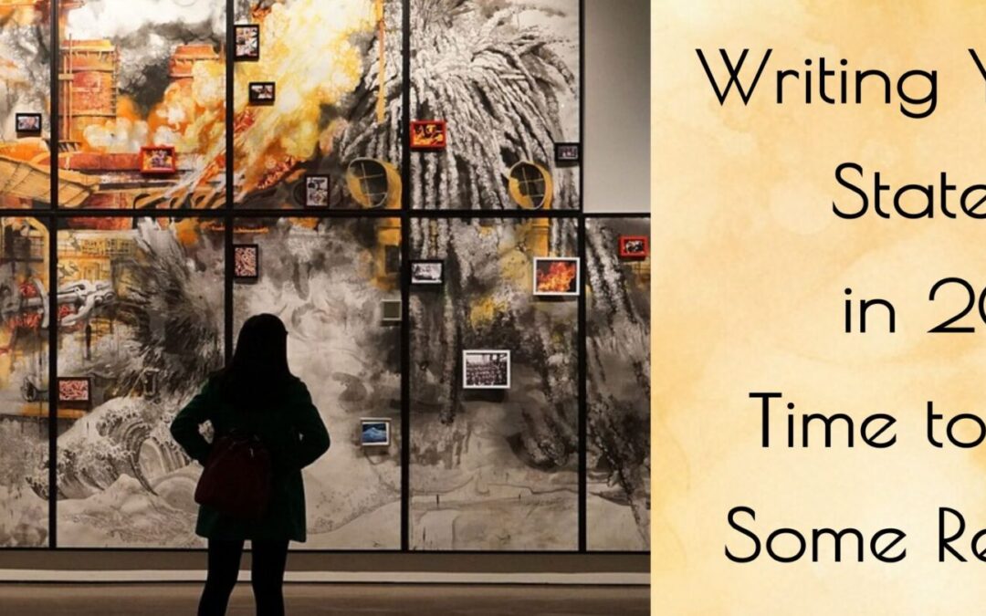 Writing the Artist Statement in 2025! Time to Blow UP Some Resolutions image of man looking at large painting on wall